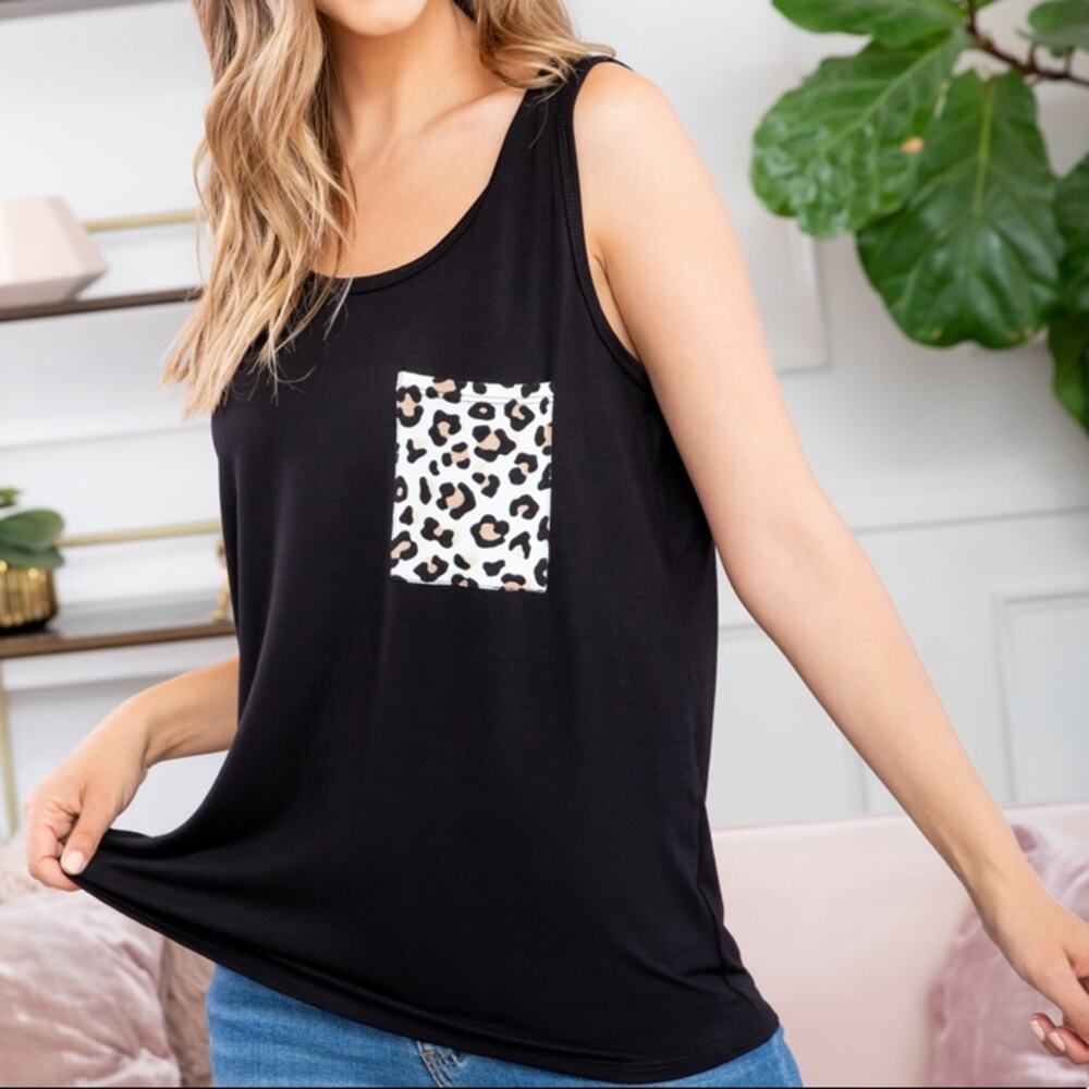 Black Leopard Tank Size Medium